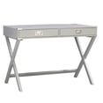 thumbnail image 5 of Weston Home Wood X-Base Campaign Writing Desk with Drawers, Silver Birch, 5 of 7