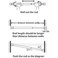 thumbnail image 3 of Sturdy Closet Tension Rod, Adjustable Spring Loaded No-drill Closet Rod, Carbon Steel Spring Rod for Closet, Window, Doorway, Cupboard (Adjustable, 21.6-35.4 Inches), 3 of 7