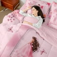 thumbnail image 4 of Castle Fairy Initial D 7pcs Bedding Comforter Set,Monogrammed Letter Queen Bedding Sets Super Cozy,Rose Butterfly Queen Sheet Sets,Luxury Dreamy Princess Bedroom Decor,Reversible, 4 of 8