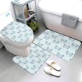 thumbnail image 3 of Bathroom Rugs Sets 3 Piece - Blue butterfly checkered Absorbent Non Slip Bath Mats, U-Shape Toilet Lid Cover, Contour Mat, Soft Washable Shower Mats Bath Rug Mat for Bathroom Tub Toilet, 3 of 7