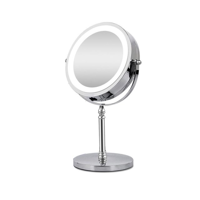 10X Magnifying Makeup Mirror With Light LED Cosmetic Mirrors Round Shape Desktop Vanity Mirror Double Sided Backlit Mirrors ,Widely Use