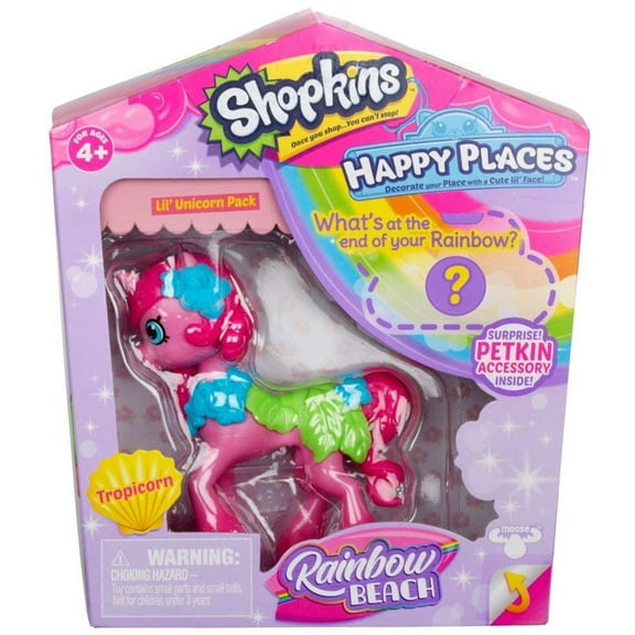 Shopkins Season 5 Small Doll Rainbow Beach, Tropicorn Lil Unicorn Pack