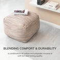 thumbnail image 5 of YANTONG Pouf Ottoman Foot Rest, Handmade Ottoman Pouf, Comfortable Foot Stool, Decorative Floor Seating for Living Room Decor, Bedroom & Home Décor Accent - Joya Taupe, 5 of 5