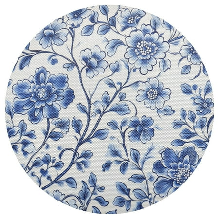 

Flowers Pattern 6-Piece 15.4in Durable PVC Plate Mats Heat-Resistant for Parties and Dining