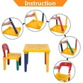 thumbnail image 5 of Yellow Kids Table and Chairs for 2-8 Yrs Kids, 17.7" x 17.7" x 16" Durable Plastic Set, Little Kid Sturdy Furniture for Toddlers Play Lego, Reading, Art Play-Room, S9204, 5 of 7