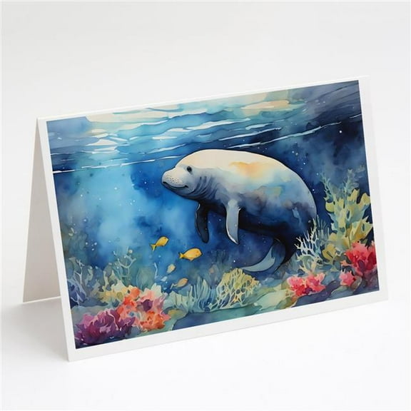 Manatee Greeting Cards Pack of 8 7 in x 5 in