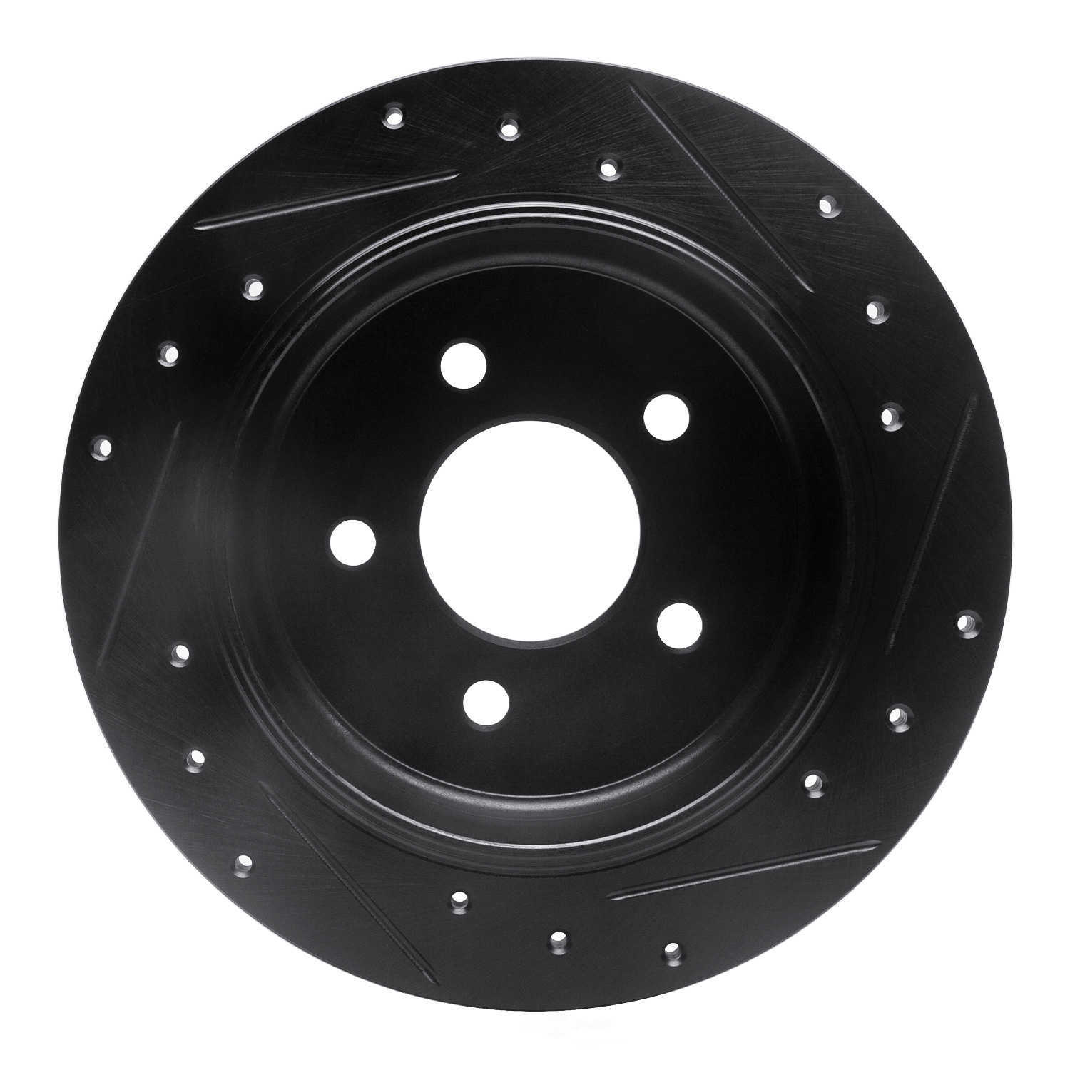 Dynamic Friction Company 633-56015L DFC Brake Rotor - Drilled And Slotted - Black