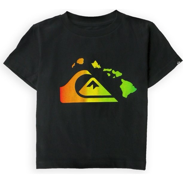 Camiseta gráfica Quiksilver Midway para niños, negra, 4T