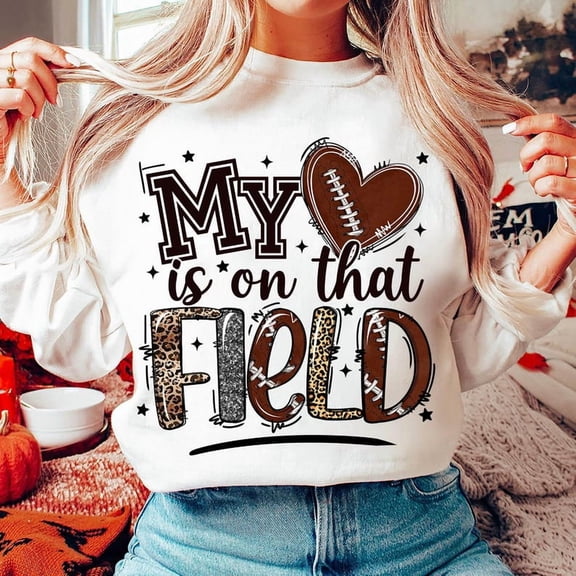 My heart is on That Field Football Sweatshirt, Football Mom Sweatshirt, Game Day, Retro Football Sweatshirt, Football Season Sweatshirt, Sports Sweatshirt