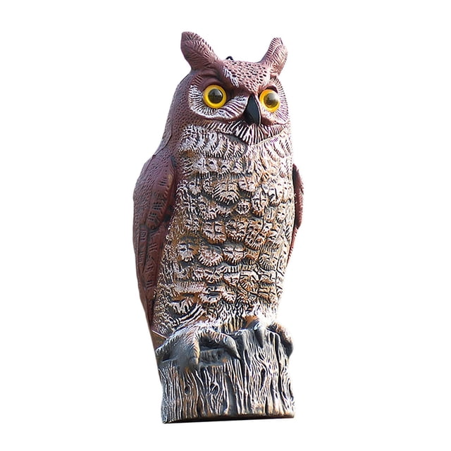 Cateissary ABS Fake Owl Outdoor Pest Bird Ardillas Repelente de plagas para mantener a los pájaros alejados Iluminación y accesorios