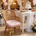 thumbnail image 6 of Lace Ruffle Chair Cushions for Dining Chairs, Non Slip Square, with Fixed Rope, Floral Decorative Seat Covers for Dining, Kitchen, Banquet, Hotel, Wedding & Party, Home Decor Chair Pads, Pink, 6 of 9