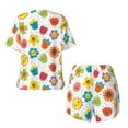 thumbnail image 5 of Lsque Cartoon Flowers Women's Short-Sleeved Pajama Set - 2 Piece Soft and Lightweight Sleepwear Set-Medium, 5 of 9