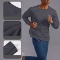 thumbnail image 1 of pstuiky camisas de hombre de manga larga, Camiseta informal de manga larga con cuello redondo para hombre, color liso, transpirable, para correr y hacer ejercicio camisetas de hombre s, 1 of 8