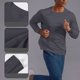 thumbnail image 1 of pstuiky camisas de hombre de manga larga, Camiseta informal de manga larga con cuello redondo para hombre, color liso, transpirable, para correr y hacer ejercicio camisetas de hombre s, 1 of 8
