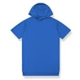 thumbnail image 5 of UVEASISHA Short Sleeve Hoodie for Men Mesh Hooded Tshirt Side Split Hoodies Cooling Summer Workout Athletic Sweatshirts Blue L, 5 of 7
