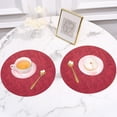 thumbnail image 1 of Fiudx Manteles Individuales de Cuero, Aislamiento Térmico de Doble Cara, Protector de Mesa Antideslizante, Fácil de Limpiar, Versátiles para El Hogar y El Hotel, Elegante Accesorio de Comedor, Tamaño, 1 of 6