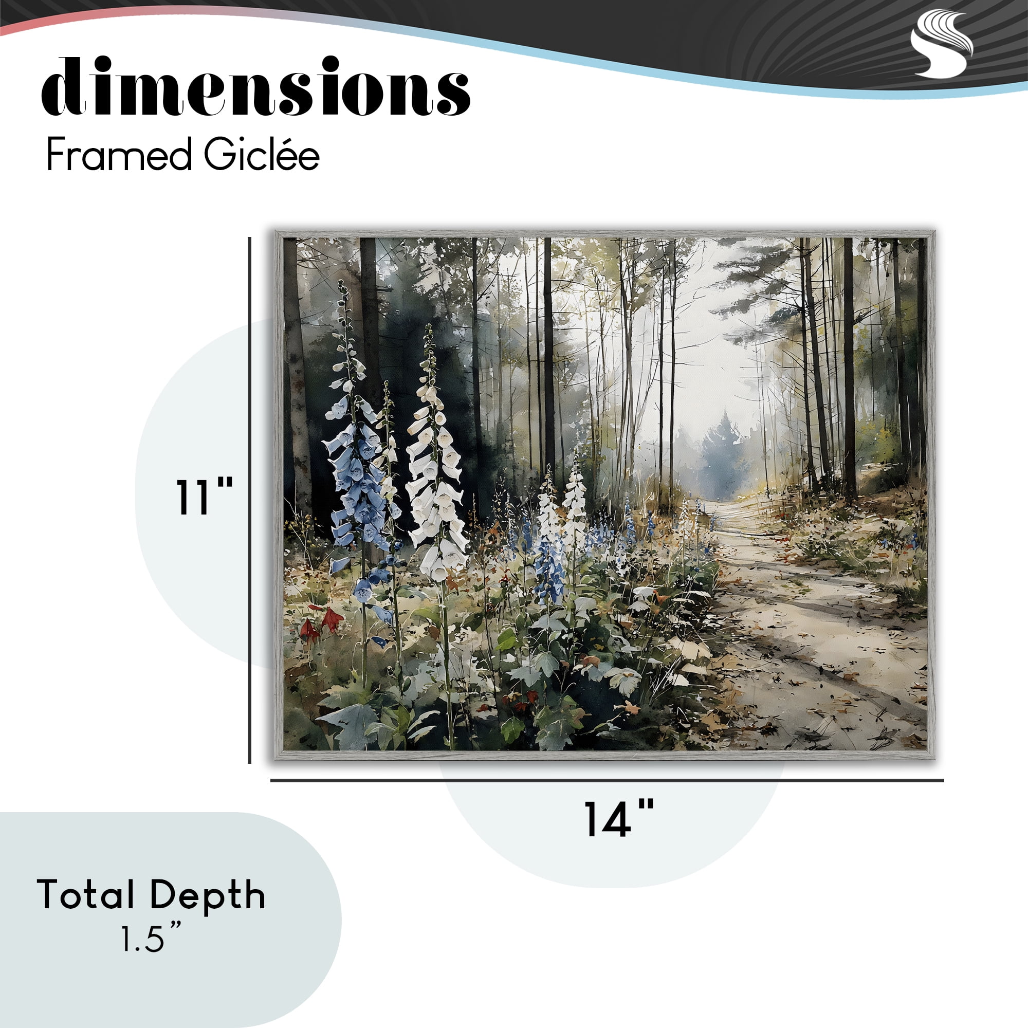 Stupell Industries Foxglove Path Sunlit Woods Gray Framed Giclee Art, design by Franklyn Gregory