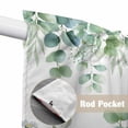 thumbnail image 4 of Green Eucalyptus Leaves Swag Curtains for Kitchen/Bedroom/Living Room, Summer Botanical Watercolor Daisy Scalloped Curtains 63 Inch Long, Window Swag Topper Curtains Valances 2 Panels Set 36"x63", 4 of 8