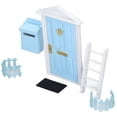 thumbnail image 1 of Dollhouse Miniature Door Dollhouse Miniature Wooden Door Mini Wooden Door Set Exquisite Workmanship Vivid Details Saturated Color Tiny Wooden Tooth Fairy Door For 1:12, 1 of 8