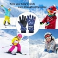 thumbnail image 4 of CUZIBR Kids Winter Gloves Windproof Warm Thick Ski Gloves Waterproof Snowboarding Skating Cycling Comfortable Thermal Mittens For Children Outdoor,Navy,S, 4 of 5