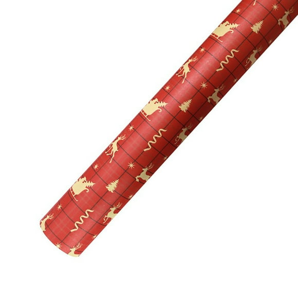 Papier d'Emballage Cadeau de Noël Design Arbre à Neige Matériau Papier Multicolore Emballage Cylindrique Style B Option (148) Multicolore GlC9C
