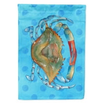 Carolines Treasures BB8246CHF Blue Crab Blue Polkadot Flag Canvas House Size  Large multicolor