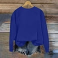 thumbnail image 5 of CQONEPT Womens V Neck Pullover Tops Fall Fashion Sweatshirts Loose Fit Long Sleeve Shirts Lounge Basic Clothes Blue XL, 5 of 6