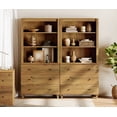 thumbnail image 3 of Modern 71" Tall Bookcase with 6 Drawers, 2 Columns 3-Tier for Home Office,Dark Brown Wood, 3 of 7