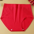 thumbnail image 2 of Oksale Plus Size Cotton Underwear Women Sexy Lace Panties High Waisted Breathable Panty Briefs Soft Cozy Solid Color Underpants Red 4XL, 2 of 9