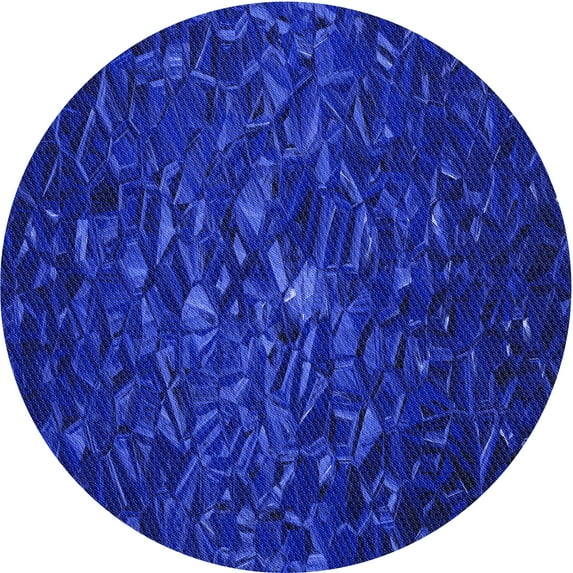 Ahgly Company Machine Washable Indoor Round Transitional MediumBlue Area Rugs, 6' Round