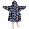 thumbnail image 2 of Game Controller Blue Pattern Lamb Fleece Blanket Hoodies for Teens ,Teens Oversize Sherpa Wearable Hooded Blanket Sweatshirt with Super Pockets, 2 of 6