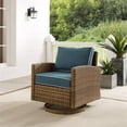 thumbnail image 2 of Crosley Furniture Bradenton Fabric Outdoor Swivel Rocker Chair in Navy, 2 of 12