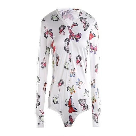 

Nokpsedcb Womens Deep V Neck Button-Down Long Sleeve Jumpsuit Pajamas