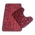 thumbnail image 1 of untoiry 2Pcs Non-slip Mat Set Plush Floor Pad Door Carpet Stone Bathroom Toilet Water Absorbent Rug, Dark Red, 1 of 7