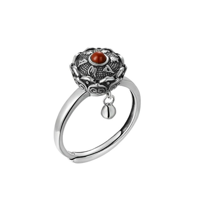 Anillo de plata tailandés Anillo de pareja Hombre y mujer Ágata de transferencia de mantra de seis caracteres Wmkox8yii fajkfhkj2080