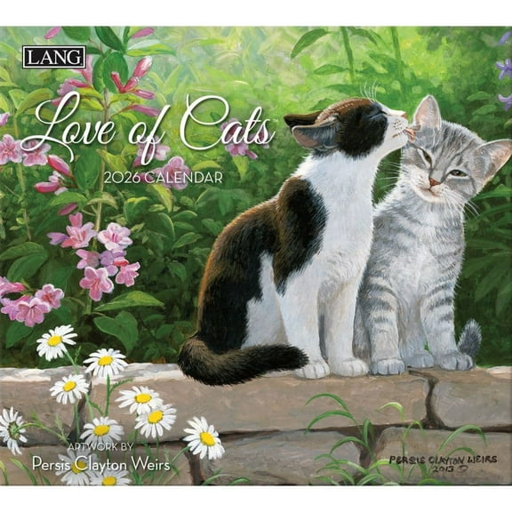 Lang Companies, Love of Cats 2026 Wall Calendar by Persis Clayton Weirs, 13.4'' X 12'', 12-Month Calendar with Stapled Binding