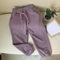 thumbnail image 2 of Ahuyic Long Pants for Kids,Boys Girls Solid Color Sweatpants 2-8Years Boys Girls Elastic Waist Soft Casual Pants for Outdoor Play and Casual Wear,3 Years Purple, 2 of 4