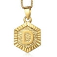 thumbnail image 3 of 22" Monogram Hexagon A-Z Gold Filled Initial Letter Pendant Necklace Chain Unisex, 3 of 4