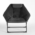 thumbnail image 2 of Urban Shop Micromink Hex Folding Saucer Chair, Black, 2 of 8