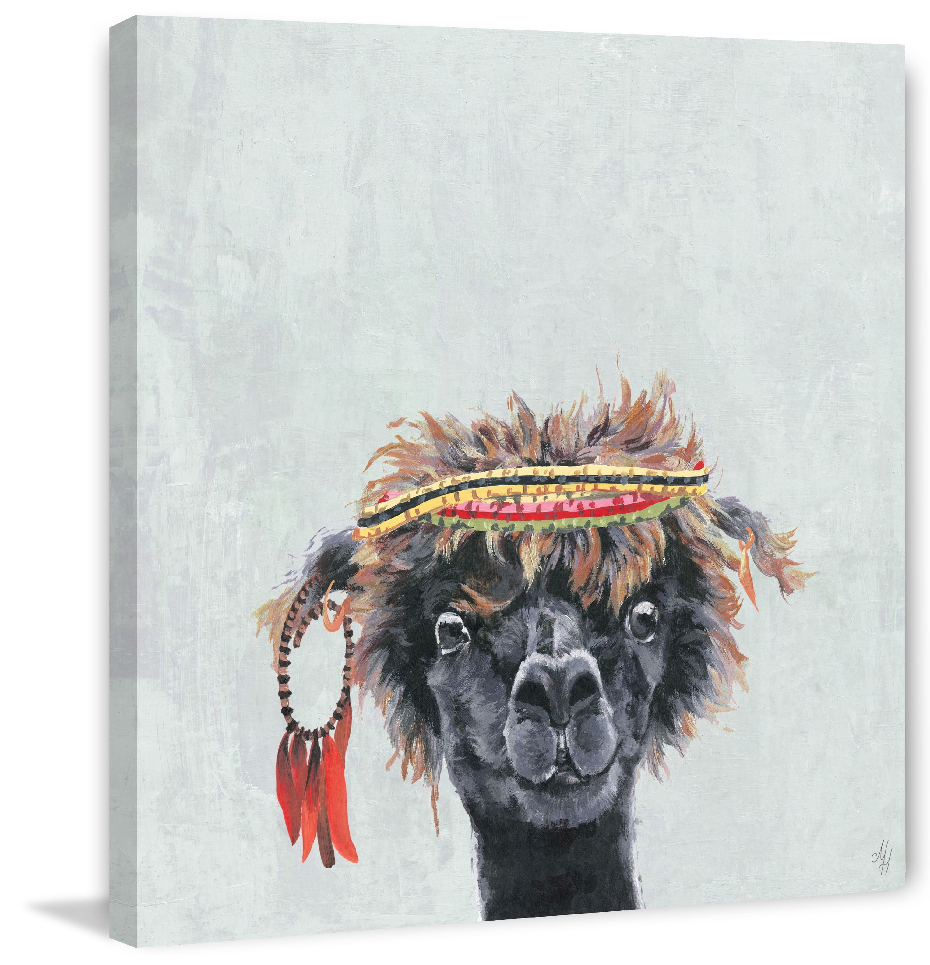 Marmont Hill Hippie Llama II Canvas Wall Art