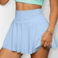 thumbnail image 5 of Xyxonk Mini Skirts for Women Flowy Tennis Short Skirt with Pockets Athletic Skorts Workout Skort Summer Pleated High Waisted Skirts Light Blue L, 5 of 5
