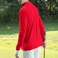 thumbnail image 6 of Zimjoy Men's Henley Shirts Lightweight V-Neck Henley Button Up Shirt Casual Breathable Golf Shirts Regular Fit UPF 50+ Quick Dry Clothes, Red S, 6 of 6
