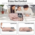 thumbnail image 6 of for iPhone 15 Pro Max Case with Wristband Strap, PU Leather Phone Case with Ring Stand Case for iPhone 15 Pro Max ZWD Rose, 6 of 18