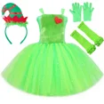 thumbnail image 2 of Disfraz de Grinch para niños, vestido de tutú de monstruo peludo verde brillante para niñas, regalos de Navidad, ropa de fiesta de Navidad para niños, 2 of 5