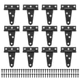 thumbnail image 1 of Uxcell 12-Pack Iron T-Strap Shed Door Hinges, 2 Inch Tee Hinge Wrought Hardware with Screws for Yard Barn Door [Black], 1 of 6