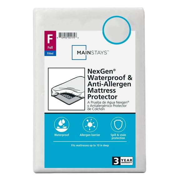 Mainstays NexGen Full Waterproof Fitted Mattress Protector