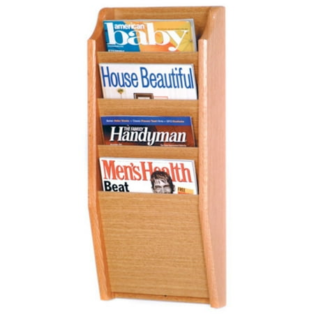 Nine Pocket Magazine Rack - Wooden Mallet 4-Pocket Wood Wall Magazine Rack