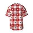 thumbnail image 7 of Kdxio Men's Hawaiian Shirt for Men Short Sleeve Shirt Red Plaid Daisy Summer Casual Holiday Beach Button Down T-Shirts, 7 of 7
