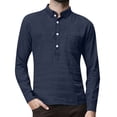 thumbnail image 4 of cllios Chemises Henley en Lin pour Homme à Manches Longues Coupe Régulière Kurta Long T-Shirts de Plage avec Poche, 4 of 8