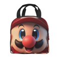 thumbnail image 3 of Lsque Mario Print Insulated Lunch Bag with Thick Aluminum Foil Lunch Tote Bag with Front Pocket for Men and Women, Ideal for Work, School, Picnics, and Travel, 3 of 8